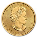 gold coin with the face of the queen Elizabeth