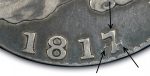 OVERDATE DETAIL on silver rare coins