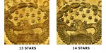 REVERSE COMPARISON of gold rare coins with different number of stars