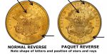REVERSE COMPARISON of gold rare coins with different letters and stars position