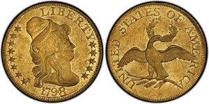 gold liberty head coin with american eagle