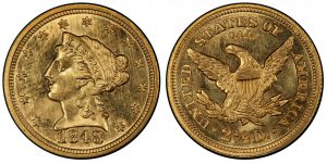 ancient gold liberty head coin with american eagle on the other side