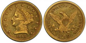 ancient gold liberty head coin with american eagle on the other side