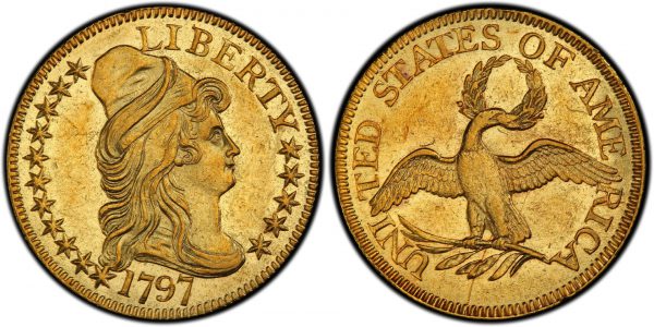 gold liberty head coin with american eagle