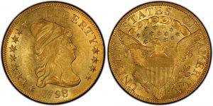 gold liberty head coin with american eagle