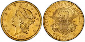 ancient gold liberty head coin with american eagle on the other side