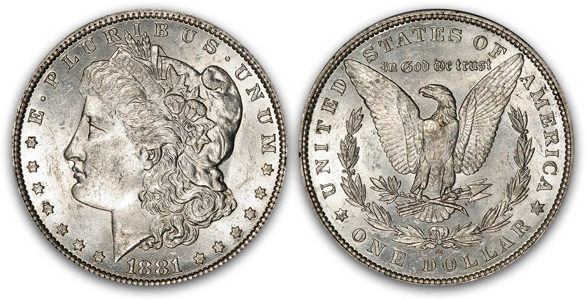 silver morgan dollar with american eagle on the other side