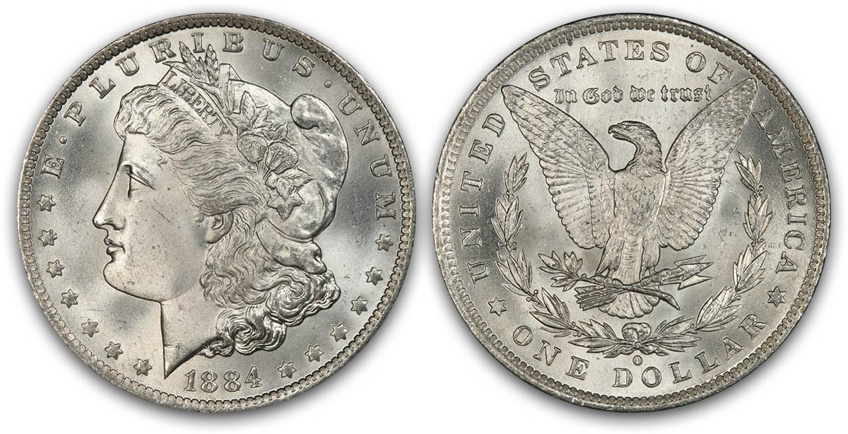 silver morgan dollar with american eagle on the other side