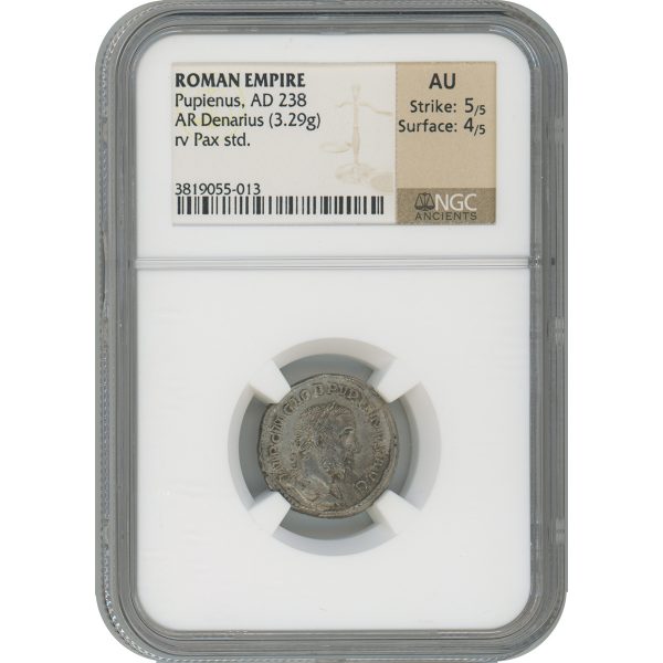 front of pupenius coin for sale from rare coins collection
