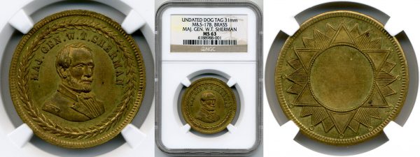 gold coin for sale with general sherman on the front