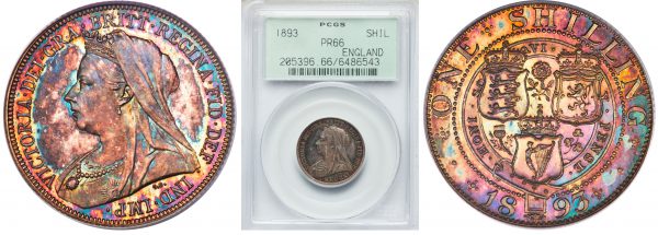 packaging with ancient english coin from rare coins collection