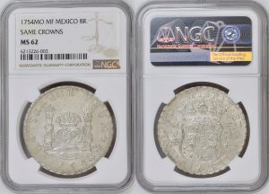 two sides of ancient mexican coin from rare coins collection for sale