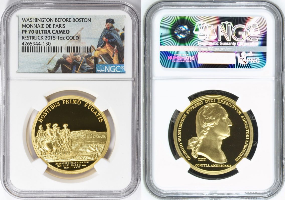 two sides of gold coin for sale in the packaging