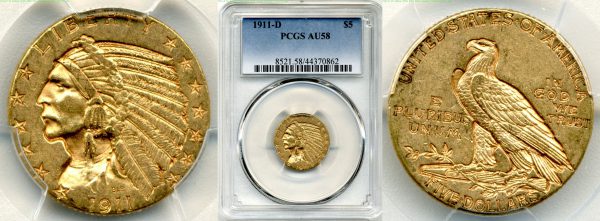 two sides of gold indian head coin for sale