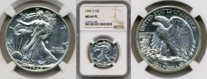 two sides of walking liberty half dollar for sale