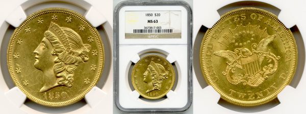 twenty dollar liberty head coin in the packaging