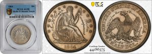 close up to liberty seated half dollar from rare coins collection