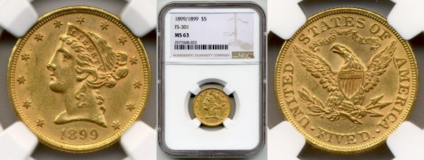 two sides of gold liberty head coin worth five dollars