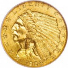 close up to gold indian head coin from rare coins collection