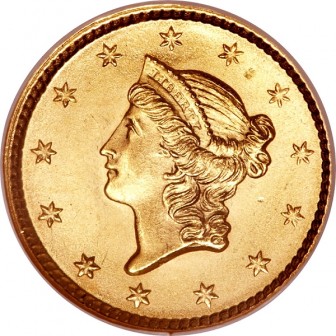 close up to gold liberty head coin from rare coins collection