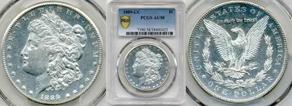 close up to silver ancient coin in the packaging for sale