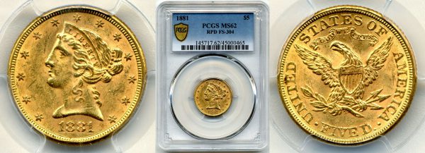five dollar liberty head coin for sale made of gold