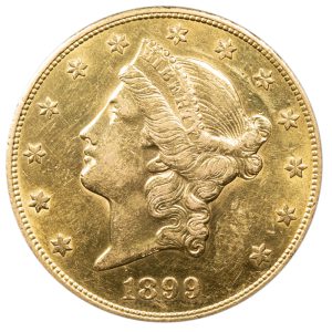 front of gold liberty head coin worth twenty dollars