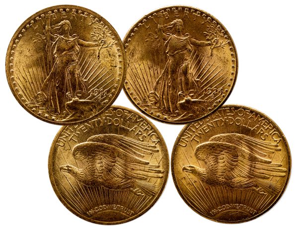 two both sides liberty standing coin made of gold