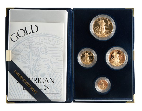 spacial packaging with gold american eagles different worth