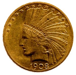front of gold ten dollar indian head coin for online sale