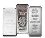 three examples of silver bars for online sale