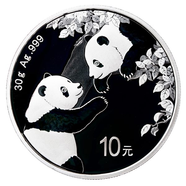 original silver coin with pandas on the front