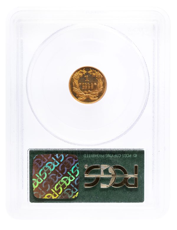 packaging with one dollar liberty head coin made of gold
