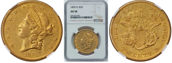 packaging with ancient coin from rare coins collection