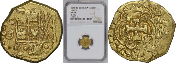 ancient colombian coin from two sides made of gold