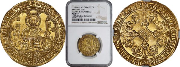 two sides of ancient belgian gold coin from online coin shop