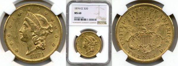 front and back of gold twenty dollar liberty head coin