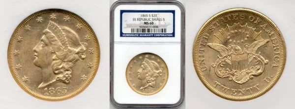 random rare coin made of gold from ancient coins collection