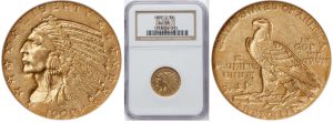 gold indian head coin woth five dollars for online sale