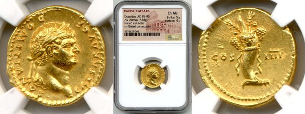 twelve caesars gold coin from roman coins collection