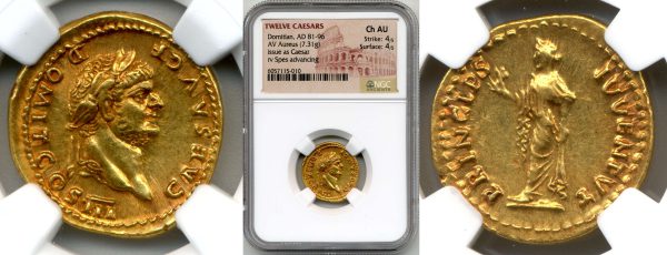twelve caesars gold coin from roman coins collection
