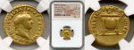 two sides of roman gold coin from roman coins collection